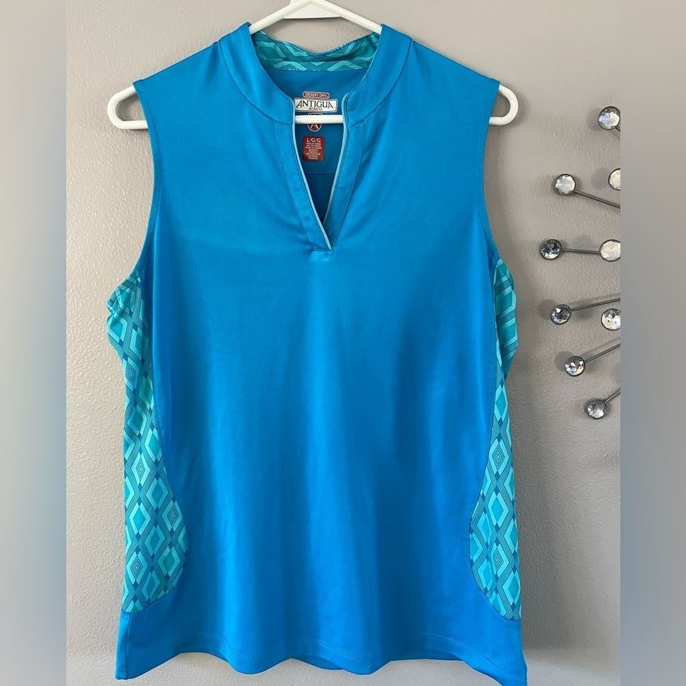 Antigua Golf | sleeveless golf shirt. Large